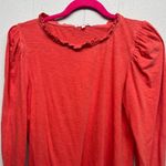 Sundry 100% Pima Cotton Womens Puff Shoulder Chic Ruffle Tomato Girl Top Size 2 Photo 2
