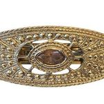 Vintage SILVER HAIR CLIP BARRETTE Braided Edge Ornate Made In France Old Money Photo 0