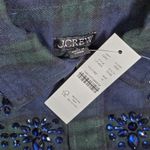 J.Crew Embellished shrunken button-up shirt tartan brushed cotton oxford 0 NWT Photo 5