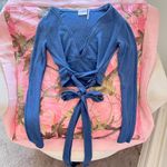 Out From Under Urban outfitters blue long sleeve wrap tie top Photo 4