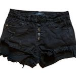 Just USA  Raw Hem Button up Black Jean Shorts 26 Photo 0