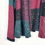 Sigrid Olsen  Sport Medium Petite Cardigan Sweater Beaded Metallic Green Red 1321 Photo 2