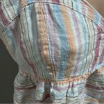 American Eagle  Candy Stripe Linen Blend Tank Top Shirt Large Photo 2
