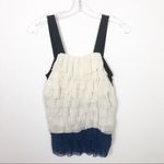 Diane Von Furstenberg  Gianna Ruffle Sleeveless Tank Top White Blue Size 4 Photo 2