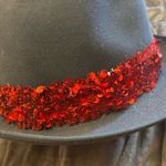 Vintage DUNLAP Fedora hat Black /sequin red strap Spaceweight Photo 7