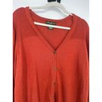 Eddie Bauer  Lambswool Wool Blend Cardigan Orange Sweater Womens Size XXL Preppy Photo 1