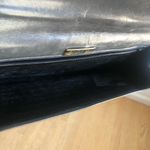 Charles Jourdan Dark Gray Leather Clutch asymmetrical East West bag Photo 3