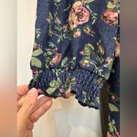 Betsey Johnson Square-Neck Puff-Sleeve Denim Corset Floral Dress Size M NWT Photo 10