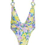 For Love & Lemons π Daffodil One-Piece Swimsuit Sunny Neon Floral Print S NWT Photo 12