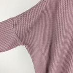 Urban Outfitters UO Out From Under Jojo Pink Oversized Waffle Knit Thermal Long Sleeve Top Photo 4