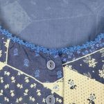 April Cornell Prairie Calico Faux Patchwork Midi Dress Size Xl Blue Photo 4