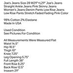 Size 28 W29"×L29" Joe's Jeans Straight Ankle Jeans Pink Skinny Jeans Photo 1