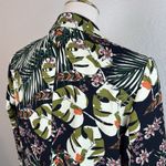 Cynthia Rowley  Women's Floral Palm Black Tropical Long Sleeve Size XS Photo 3