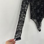 Ladies Long Sleeve Floral Lace Leotard Bodysuits Top Sz M Black Size M Photo 4