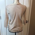 Loft Ann Taylor  beige long sleeve pullover V-neck Photo 8