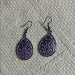 Purple Teardrop Pierced Earrings Photo 2