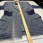 CAbi Checkup Blazer Jacket Womens Medium Navy Blue Gingham Check Stretch Formal Photo 12