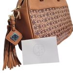 Christie Brinkley The Danbury Mint Tan & Brown Logo Crossbody Satchel Bag Photo 1