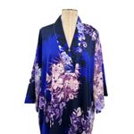 Oscar de la Renta  Neiman Marcus Maxi Kimono Kaftan Dress Floral Blue Purple XL Photo 1