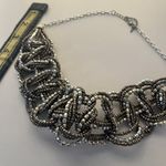Anthropologie Gunmetal Gray Seed Bead Braided Necklace Photo 3