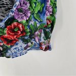 Sheer Lightweight Mesh Mixed Prints Leopard Floral Rhinestone Embellished Tunic Blue Size 1X Photo 10