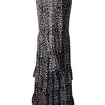 MISA Los Angeles MISA LA Floral Tiered Ruffle Dress Sheer Long Maxi Long Sleeve Small Photo 2