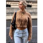 ZARA  Cable Knit Sweater Taupe Brown Photo 5