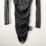 Lulus NWT LULU’S Black Metallic Cutout Long Sleeve Ruched Mini Dress X-Small Photo 3