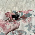 Loft Linen Shorts White Pink Turquoise Floral XL Photo 7