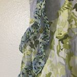 Gianni Bini FINAL MARKDOWN Floral Ruffle Sleeveless Top - Green and White large Photo 1