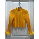 Tibi  Pleated Cropped High Neck Top in Sunday Yellow Sz XS Photo 2