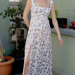 OhSevenDays Maternity Caroline Dress Size XL‎ Maxi With Slit White Photo 0