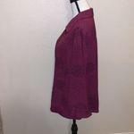 Covington  purple ruffle sleeve Diamond button floral pattern button down blouse Photo 4