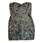 Parker  Strapless Triangle Sequin Mirror Beaded Mini Dress Black Size Medium Photo 1