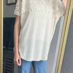 Magaschoni [] Off White Laser Cut Lace Floral Blouse- Size Small Photo 7