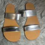 J.Crew  Malta Mirror Metallic Silver Sandals Size 8 Photo 2