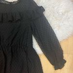 ZARA  Black Dotted Mesh Dress with Ruffles | XS Photo 5