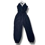 SheIn Surplice Halter Top Jogger Leg Jumpsuit Black Small Photo 15