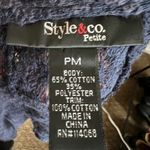 Style‎ & Co Navy Blue Sheer Open Cardigan, Boho Casual Minimalist Classic Medium Photo 3