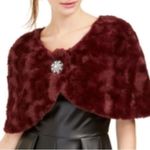BCX  Dress Fur Super Soft Color Wine Shrug Size Small Photo 1