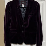 J.Crew  Women's Deep Purple Velvet Blazer Chest 20” L 24” Photo 0