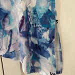 Chico's Chico’s Size 2 Watercolor‎ SupremelySoft Asymmetrical Side-Tie Tee  Large Photo 3