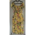 BB Dakota Women's  Dress Yellow Floral Off Shoulder Ruffle Flowy High Low Size 0 Photo 6