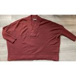 Anthropologie Womens Sweater V Neck Boxy Dolman Rust Size S Photo 5