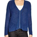 Eileen Fisher organic linen/cotton V-neck zip front sweater relaxed fit L Photo 0
