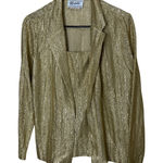 Teddi of California Gold Metallic Blazer Dressy Blouse Vintage Size 14 Photo 0