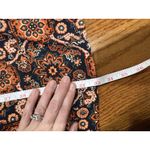 Loft  Fall Orange Print Mini Shift Dress Roll Tab Small Petite Boho Festival 70s Photo 7