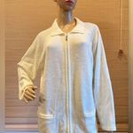 Allison Daley  II zip sweater. Off white color. Size 2X. Photo 0