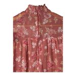 Trixxi Pink Floral Mock Neck Ruffle Sleeveless Tiered Mini Dress Size Small Photo 4