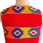 Vintage Orvis Vest Red Multicolored Southwest Woven Geometric Aztec Waistcoat Red Size M Photo 7